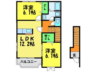 グリン　アベニュ－Ｂ棟の物件間取画像